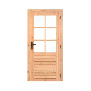 Gratis Retour Douglas enkele glasdeur 100x205 cm rechtsdraaiend - zwart beslag