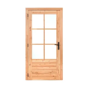 Op = Op Douglas enkele glasdeur 110x215 cm linksdraaiend - zwart beslag