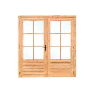 Douglas dubbele glasdeur 205x215 cm dubbelglas - zwart beslag Weekendaanbieding