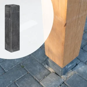 Luxe Betonpoer Antraciet 18x18x50cm Recht Model voor m20 stelplaat Speciale Aanbieding