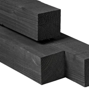 Express Levering Douglas balk 15x15cm Zwart - Fijnbezaagd - 250 cm