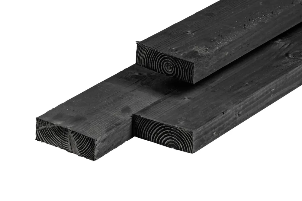 Seizoensaanbieding Douglas balk 6,3x17,5 cm Zwart - Fijnbezaagd - 3,05 m