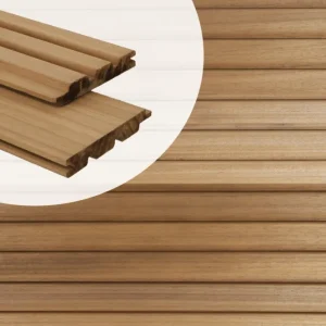 Lage Prijs Schuttingplank Ayous deens rabat 14x2.1cm - triple blok profiel - 305 cm