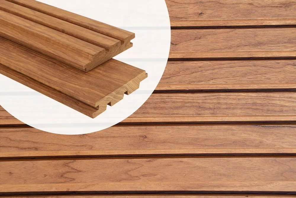 Schuttingplank Frake deens rabat 14x2.5cm - triple blok profiel - 180 cm Betaalbaar
