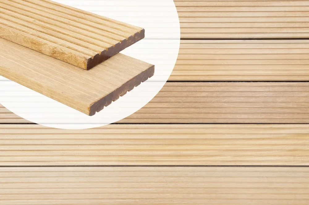 Snelle Levering Vlonderplank Hardhout Bankirai 2.1x14.5cm 8-groeven/glad Premium A-Kwaliteit - 490 cm