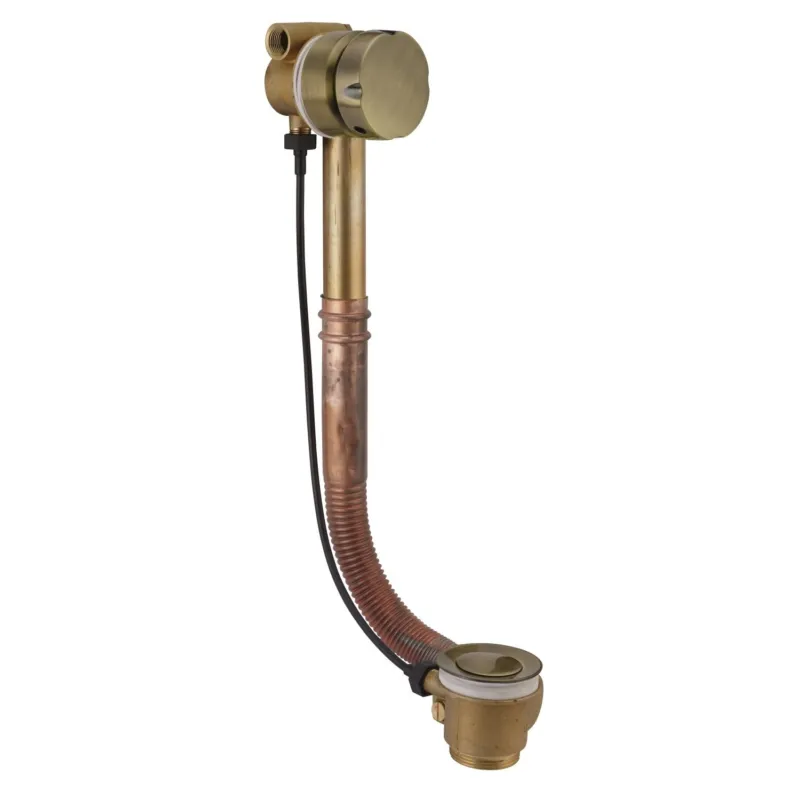 Op = Op Badafvoer met Vulcombinatie Salenzi Giro Gegalvaniseerd Geborsteld Messing Goud 48 mm