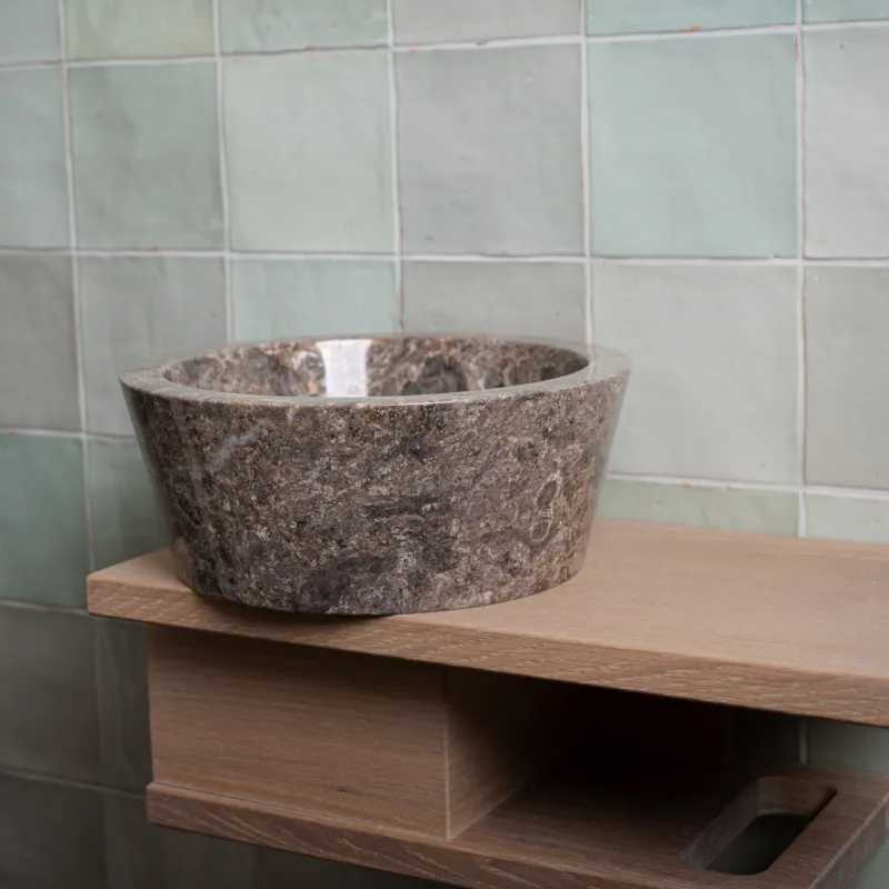 Waskom Loutro Bali T Rond 25x25x12 cm Marmer Taupe Hete Deal