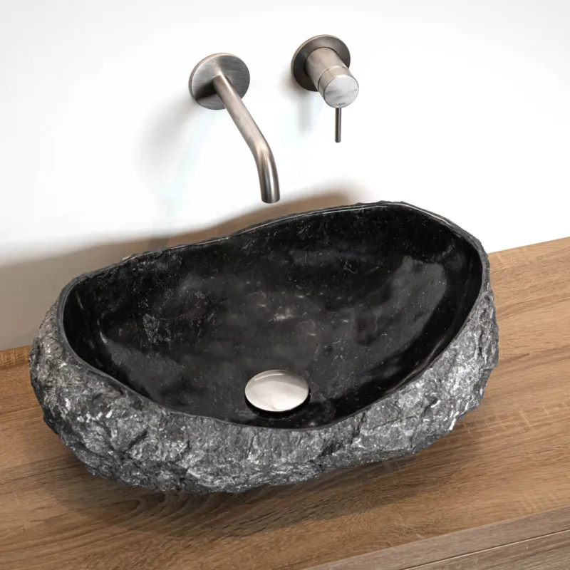 Koopje Waskom Loutro Kev B Rechthoek 50x35x20 cm Marmer Black