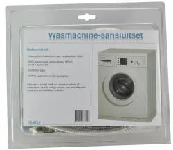 RVS wm aansluitset 150cm+kraan+waterslot Direct Beschikbaar