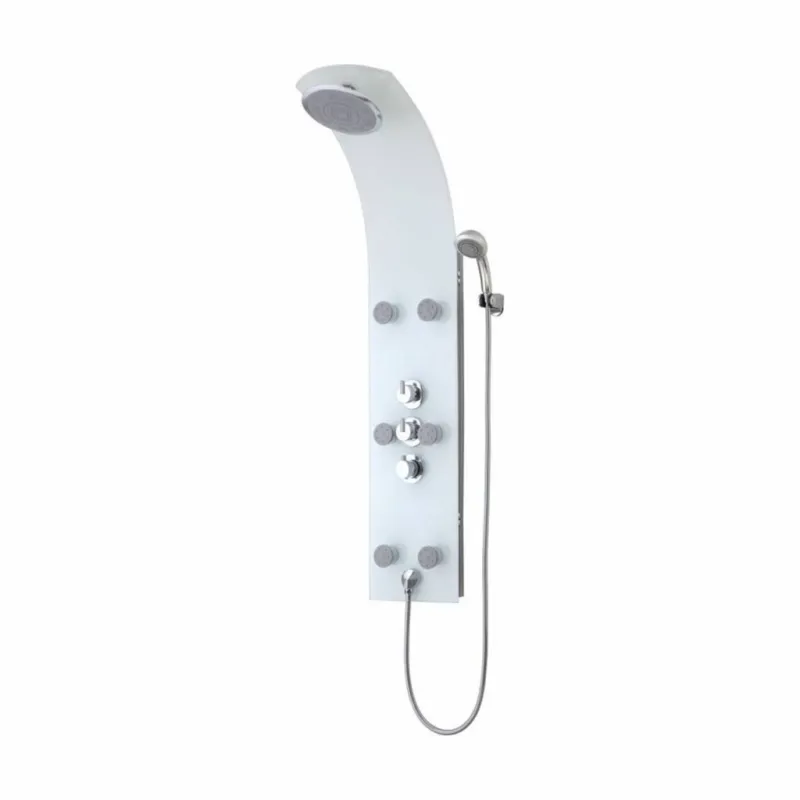 Actieprijs Douchepaneel Schütte Lanzarote Thermostatische Douchekraan en Zes Massagesproeiers Glas Wit