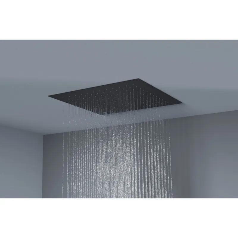 Finale Uitverkoop Hoofddouche Belleza Bagno ClipOn Inbouw Regendouche Vierkant 44x44 cm Mat Zwart