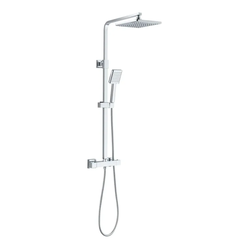 Opbouw Regendouche Set Boss & Wessing Quadro Thermostatisch Hoofddouche 22 cm Vierkant Chroom Lage Prijs