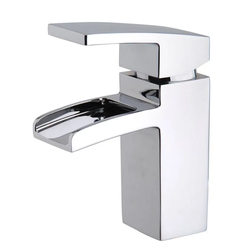 Ceres Square Watervalkraan Met Klikwaste Chroom Favoriet