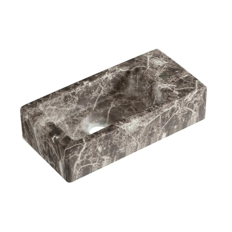 Fontein Best Design Allure 36x18x9 cm Rechts Marmer Bruin Rechtstreeks Van De Fabrikant