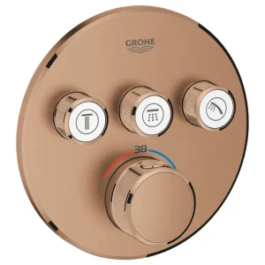 Inbouwkraan Grohe Grohtherm Smart Control Thermostaatkraan met 3-weg Omstelling Warm Sunset Geborsteld Superprijs