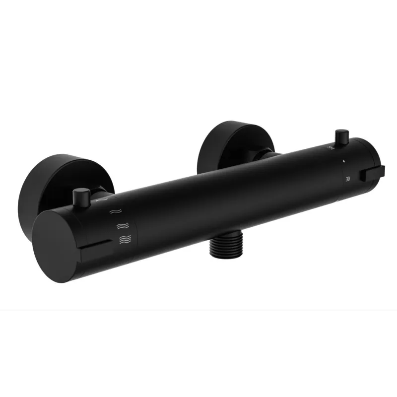 Weekendaanbieding Thermostatische Douchekraan Schutte London Eco HOH 12 cm Mat Zwart