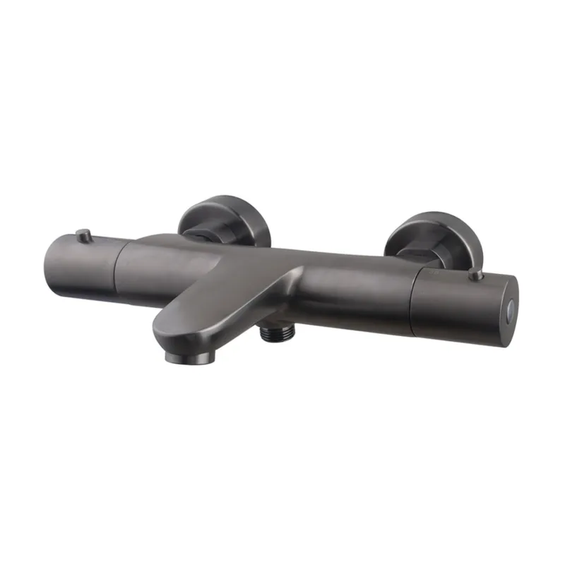 BWS Opbouw Badkraan Thermostaat Round HOH 15 cm Gunmetal Op = Op