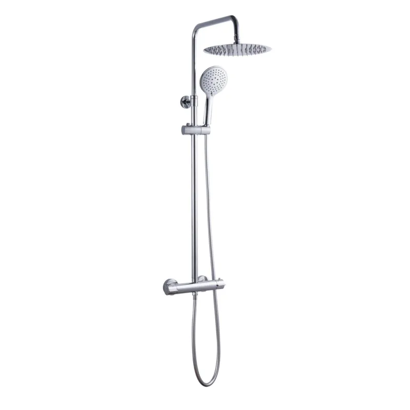 Regendoucheset Go by van Marcke Cocoon Opbouw incl Handdouche Doucheslang en Thermostaatkraan Chroom Laatste Kans