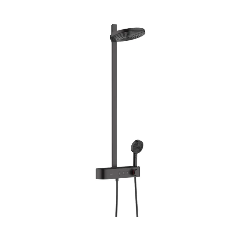Beperkt Aanbod Regendouche set HansGrohe Pulsify S Showerpipe 2 Jets EcoSmart Met ShowerTablet Select 400 Mat Zwart