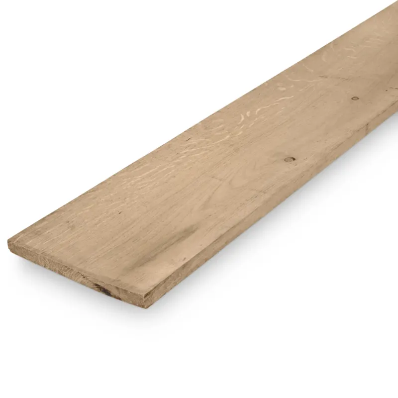 Gecertificeerd eiken - plank Eiken plank - 20x150 mm - fijnbezaagd / ruw - plank voor buiten - eikenhout AD 20-25% - Eiken plank - 20x150 mm - ruw: 250 cm