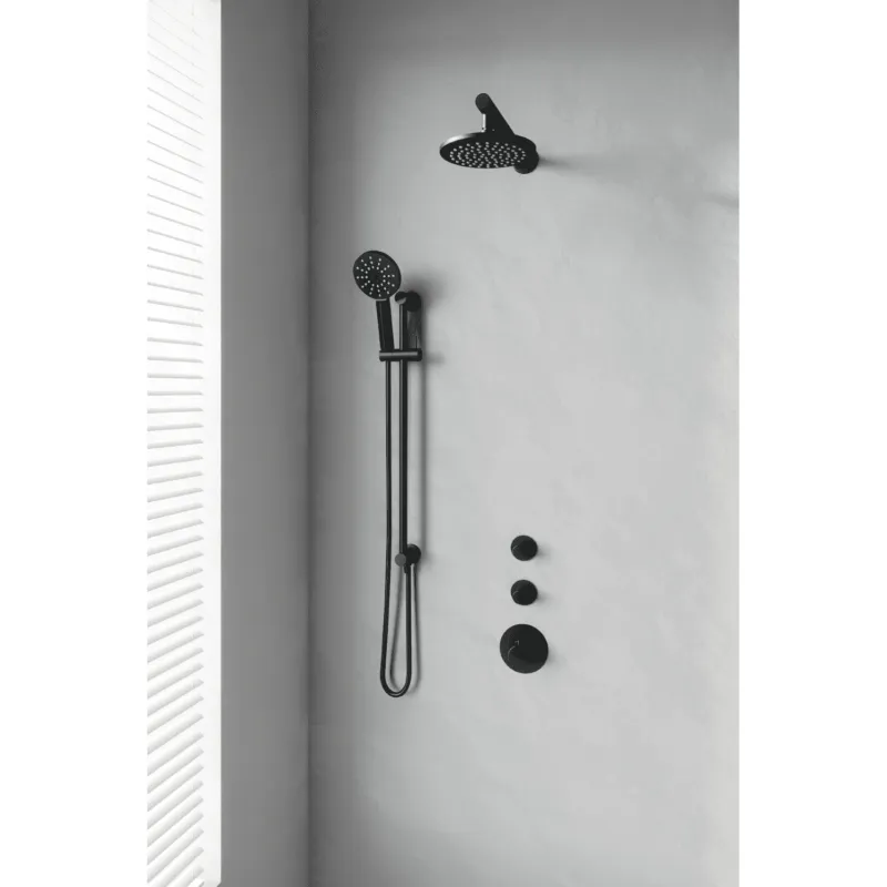 Lage Prijs Thermostatisch Inbouwdoucheset Brauer Black 20cm Hoofddouche Wandarm 3 Standen Handdouche op Glijstang Mat Zwart