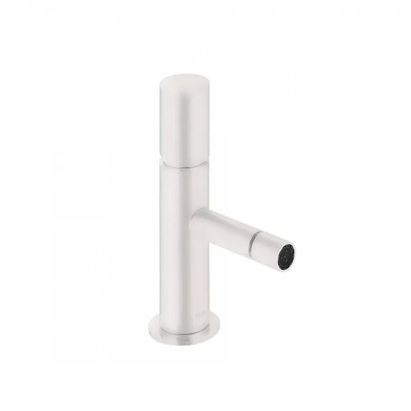 Bidetmengkraan Tres Study Colors 1-Knop Uitloop Recht 8 cm Rond Mat Wit Exclusieve Aanbieding