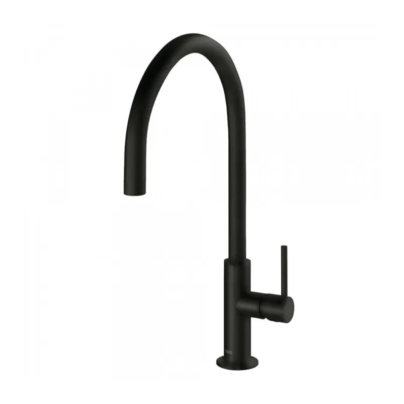 Keukenmengkraan Tres Study Colors 1-Hendel Uitloop Gebogen 26 cm Rond Mat Zwart Exclusieve Aanbieding