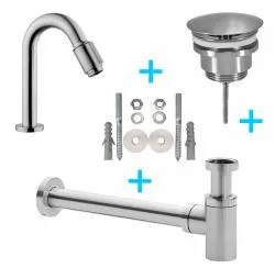Korting Set Victoria toiletkraan + afvoer/bev. geb.staal