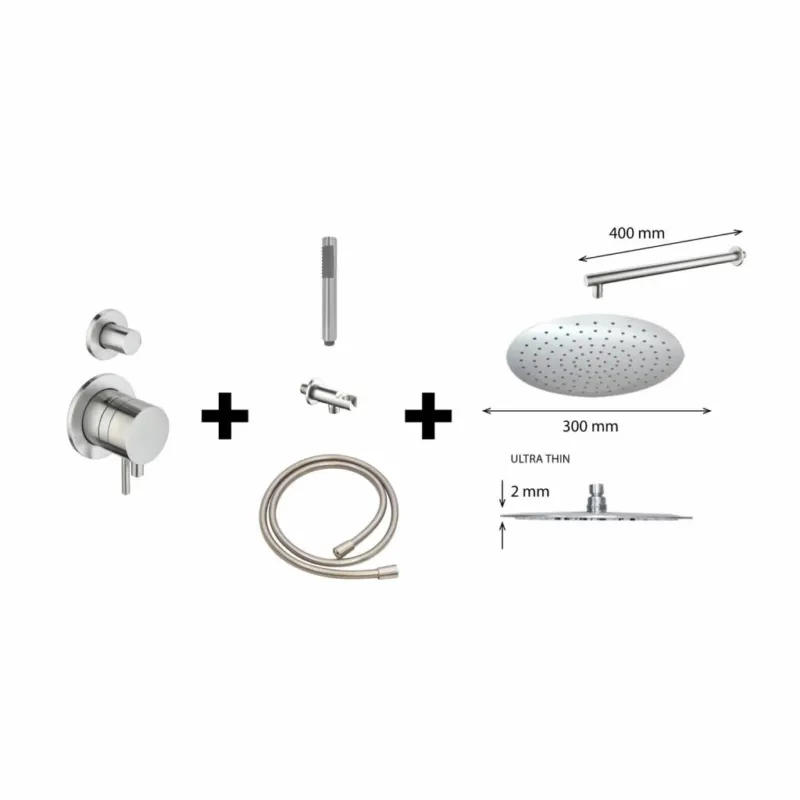 Beste Prijs Inbouw-Regendoucheset ORE-M-300 30 cm RVS-304