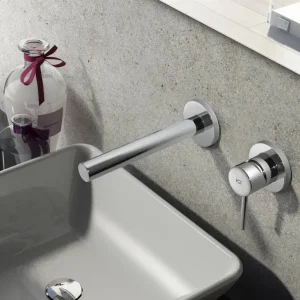 Wastafelmengkraan Hotbath Buddy Inbouw 3+3 Inbouwsysteem 1-hendel Uitloop Recht 17 cm Chroom Aanbieding
