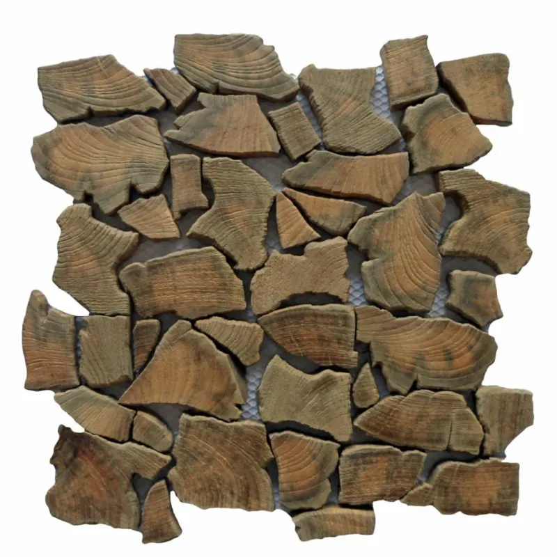 Uitverkoop Mozaïek Hout Natural Root Old Teak 30X30 Cm (Prijs per 0,99 M2)
