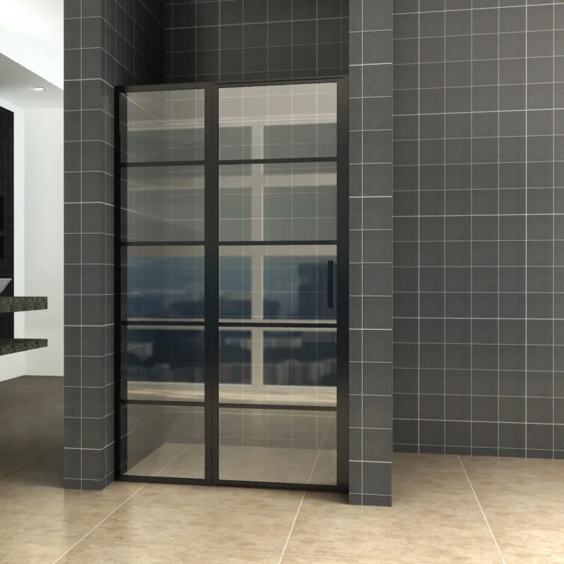 BWS Nisdeur INDUS met Vast Paneel 140x200 cm 8 mm NANO Glas Omkeerbaar Mat Zwart Laatste Versie