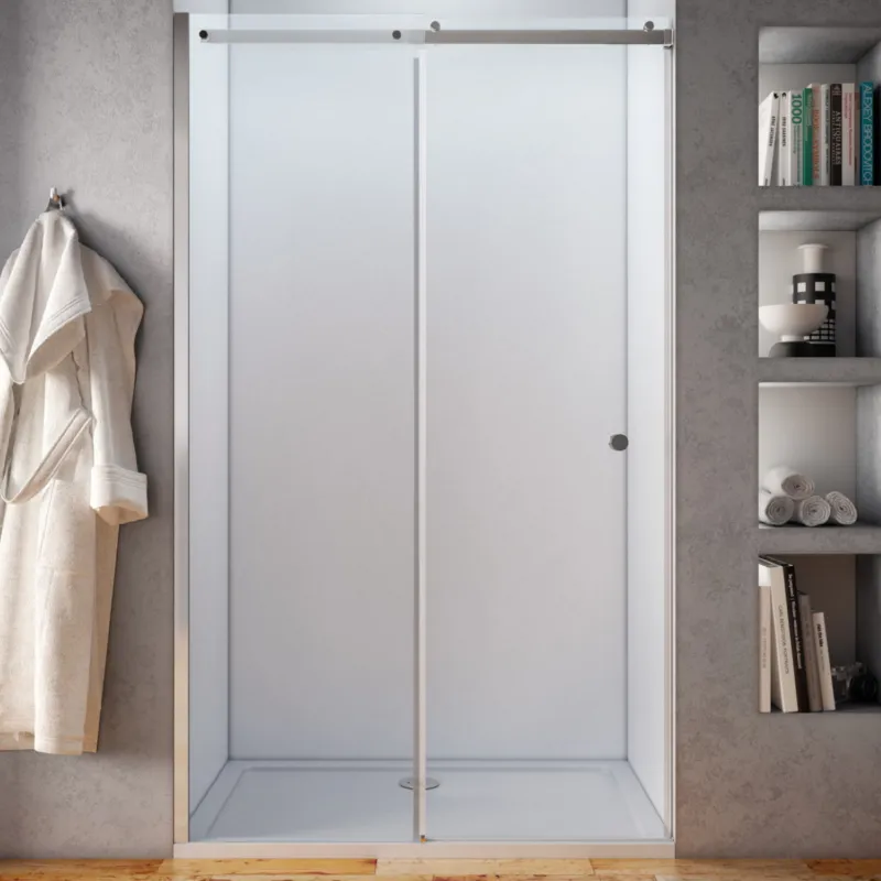 Fabrieksprijs Schuifdeur Lacus Pantella Round Tweedelig Helder Glas Chroom Aluminium Profiel (alle maten)