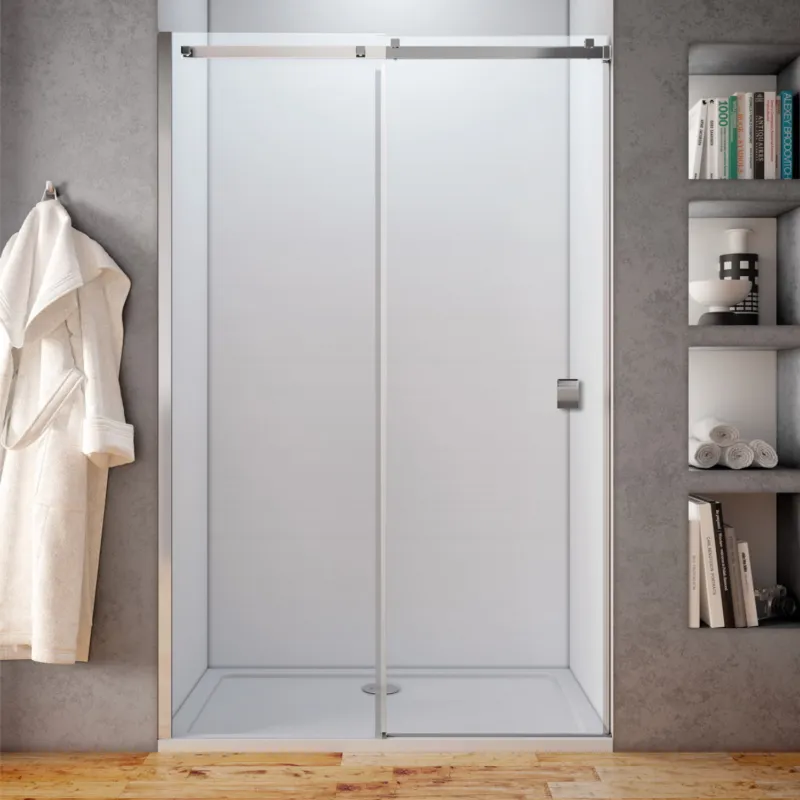Bestel Nu Schuifdeur Lacus Pantella Square Tweedelig Helder Glas Chroom Aluminium Profiel (alle maten)
