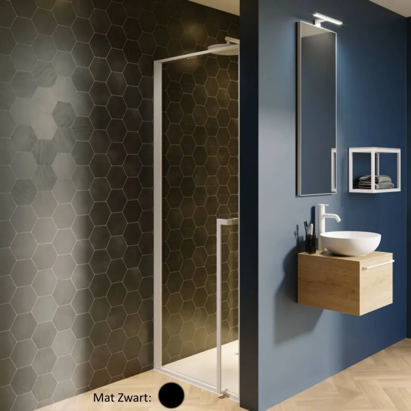 Weekendaanbieding Nisdeur Riho Lucid GD101 Omkeerbaar Verstelbaar Aluminium 200x100 cm Mat Zwart