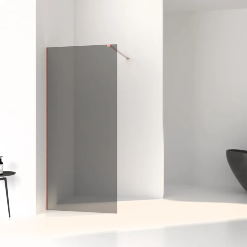 Inloopdouche Aqua Splash Slim Rookglas Anti-Kalk Coating Brushed Copper Profiel (zes varianten) Betaalbaar