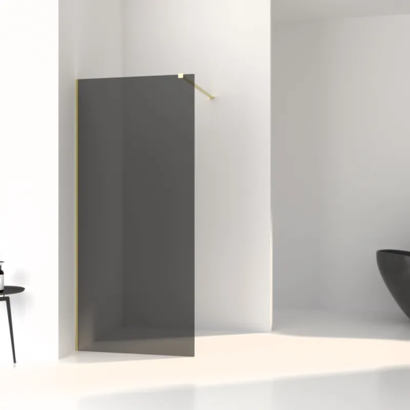 Actieprijs Inloopdouche Aqua Splash Slim Rookglas Anti-Kalk Coating Yellow Titanium Profiel (zes varianten)