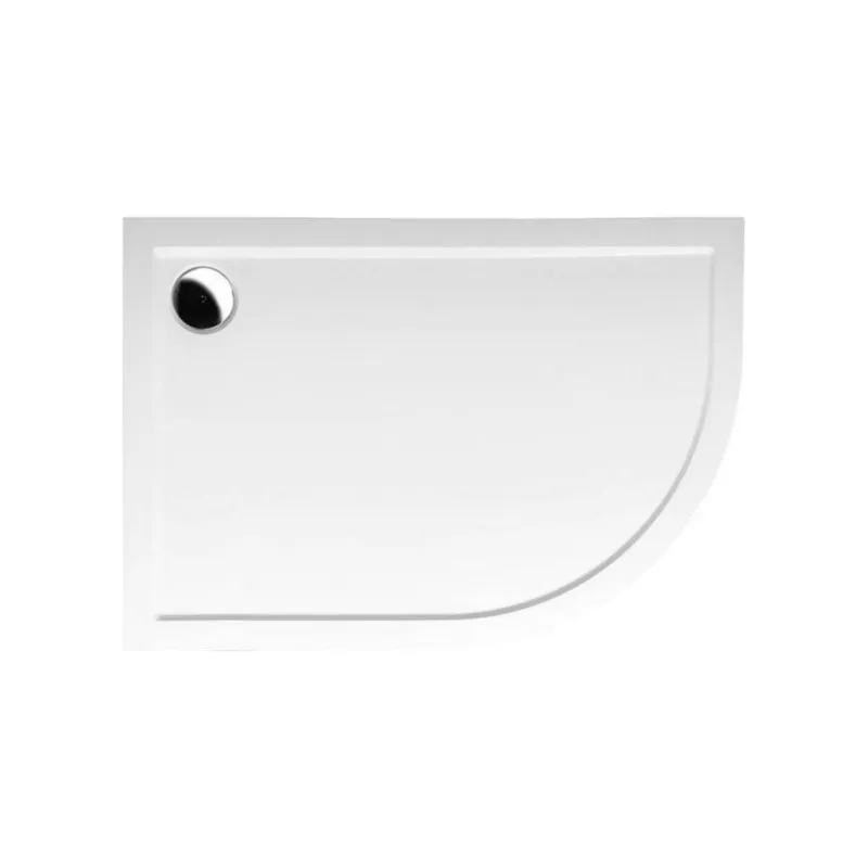 Rechtstreeks Van De Fabrikant Douchebak Marmer Sapho Rena 100x80x4 cm Kwartrond Links Wit