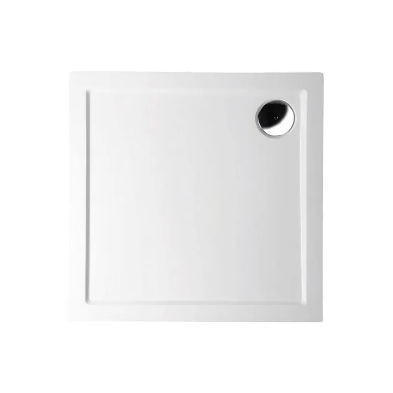 Douchebak Marmer Sapho Aura 80x80x4 cm Vierkant Wit Direct Beschikbaar