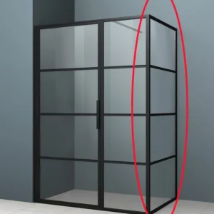 Direct Beschikbaar Zijwand voor Douchecabine Lacus Tremiti 88x200 cm Mat Zwart Aluminium Profiel