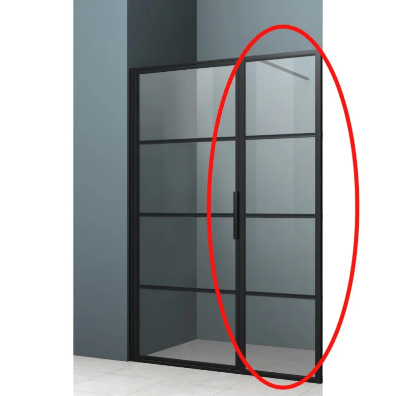 Vast Paneel voor Nisdeur Lacus Tremiti 35x200 cm Mat Zwart Aluminium Profiel Hoge Kwaliteit