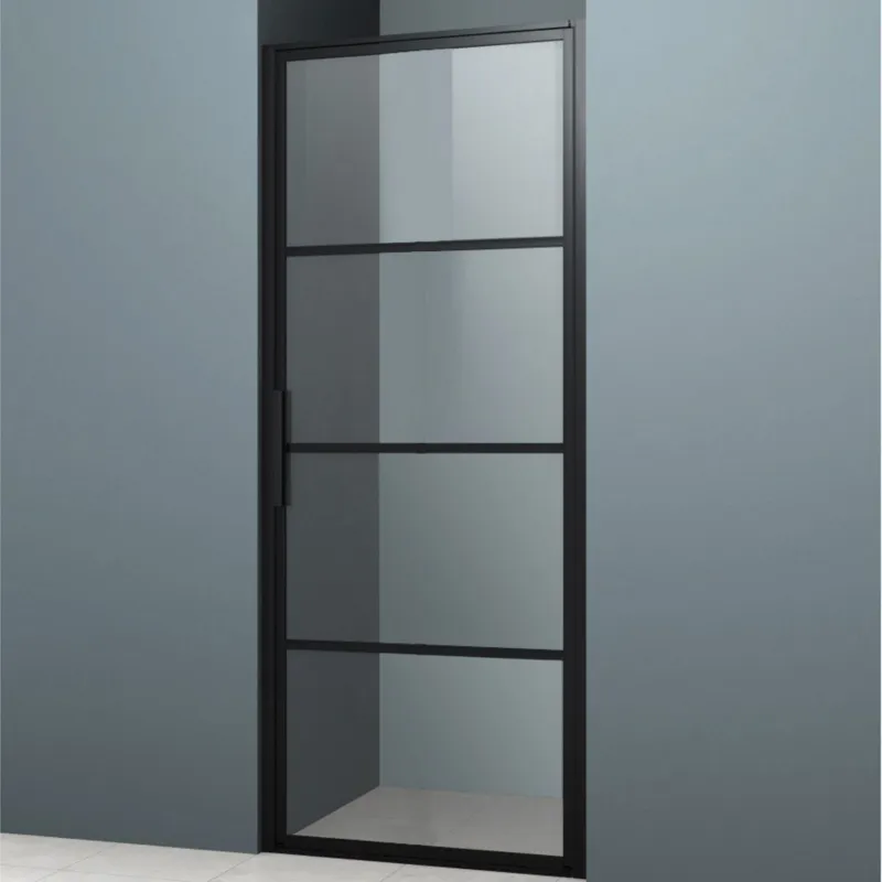 Nieuw Nisdeur Lacus Tremiti 80x200 cm 6mm Helder Glas Mat Zwart Aluminium Profiel