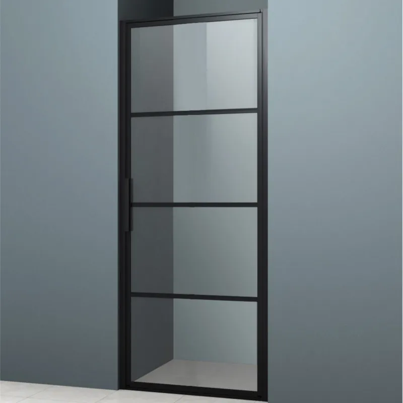 Alleen Vandaag Nisdeur Lacus Tremiti 70x200 cm 6mm Helder Glas Mat Zwart Aluminium Profiel