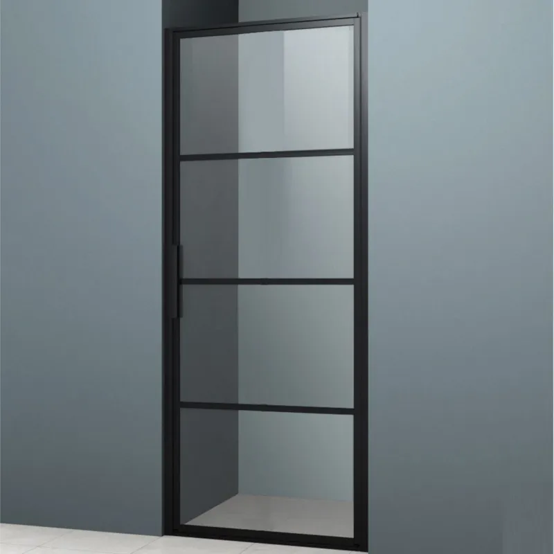 Nisdeur Lacus Tremiti 60x200 cm 6mm Helder Glas Mat Zwart Aluminium Profiel Hoge Kwaliteit