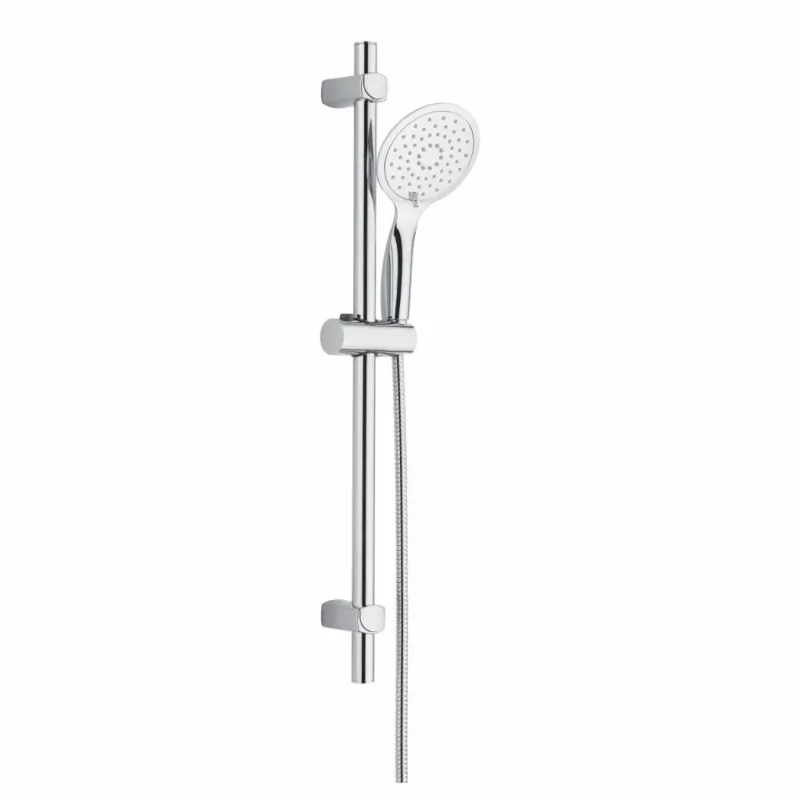 Korting Glijstangset VM Iona 70cm Met Handdouche En Doucheslang Chroom Antikalk