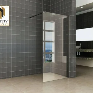 Wiesbaden inloopdouche + Safety Glass + ZWART muurprofiel 1200x2000 10mm NANO Beste Prijs
