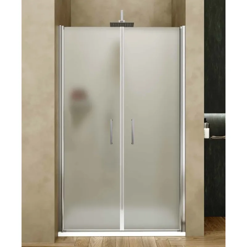 Seizoensaanbieding Nisdeur Lacus Giglio Evo Matt 2 Deuren 90x200 Cm Kristalglas Chroom