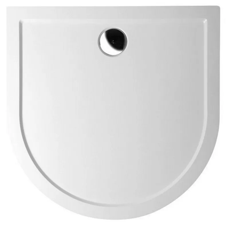 Douchebak Polysan Klasik D-vorm 90x90x4cm Cast Marble Wit Gecertificeerd