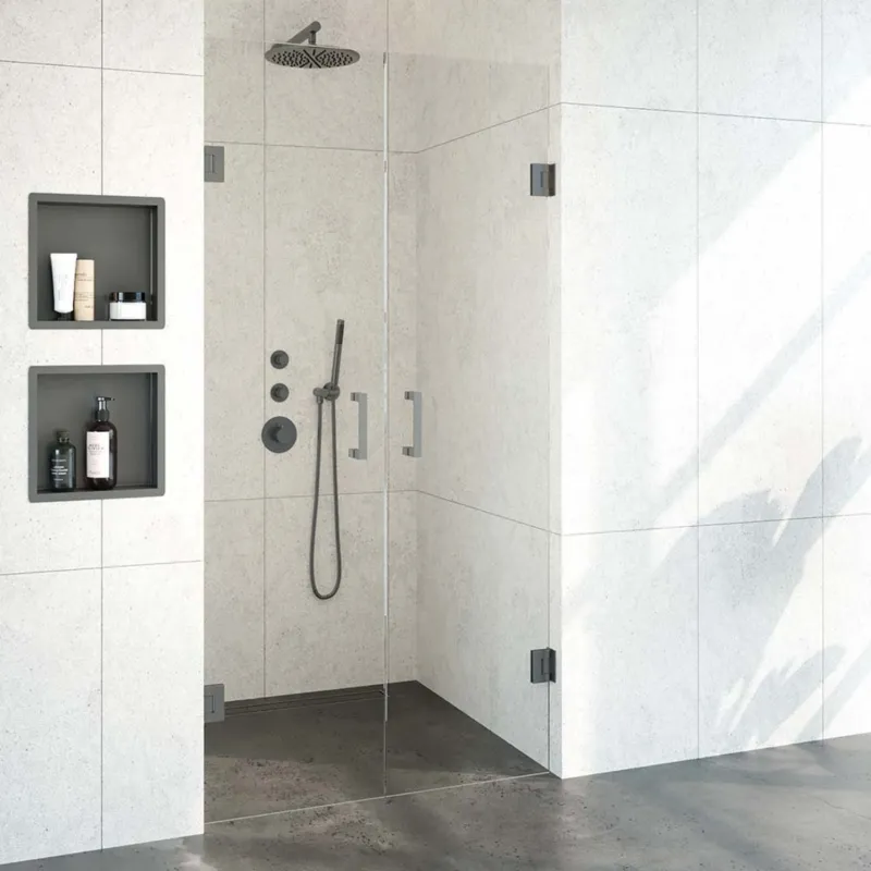 Voordeelprijs Pendeldeuren Compleet Just Creating Profielloos 100x200 cm Gunmetal