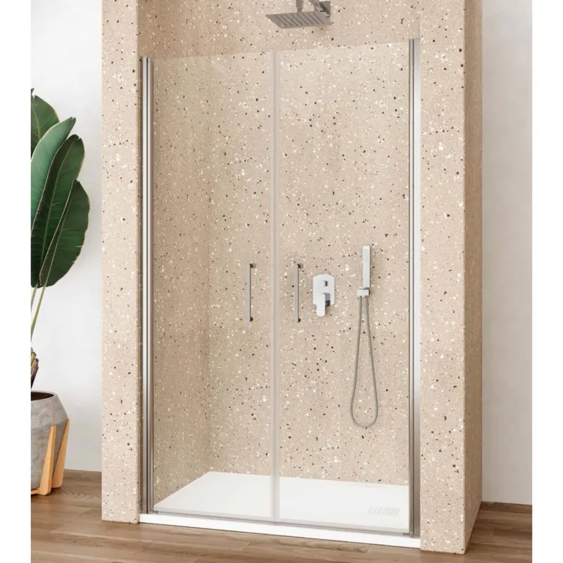 Nisdeur Lacus Giglio Evo Saloon 2 Klapdeuren 75x200 Cm Helder Glas Chroom Weekendaanbieding